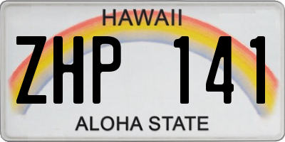 HI license plate ZHP141
