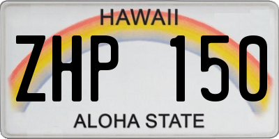 HI license plate ZHP150