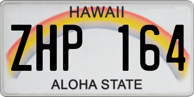 HI license plate ZHP164