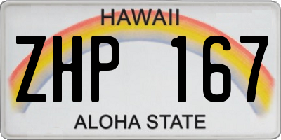 HI license plate ZHP167