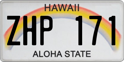 HI license plate ZHP171