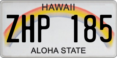 HI license plate ZHP185