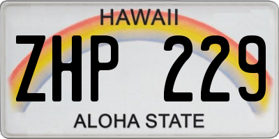 HI license plate ZHP229