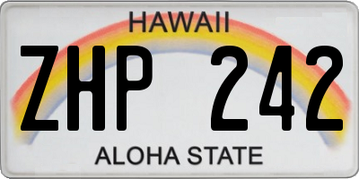 HI license plate ZHP242