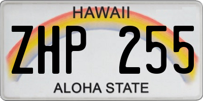 HI license plate ZHP255