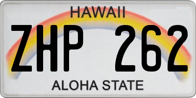 HI license plate ZHP262