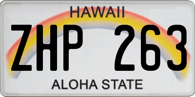 HI license plate ZHP263