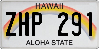 HI license plate ZHP291