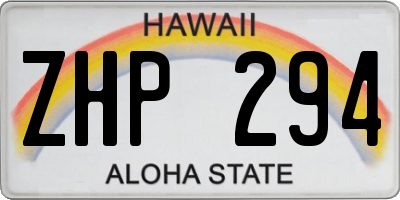HI license plate ZHP294