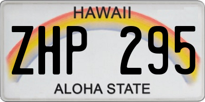 HI license plate ZHP295