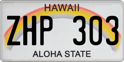 HI license plate ZHP303