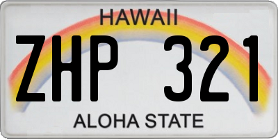HI license plate ZHP321