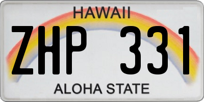 HI license plate ZHP331