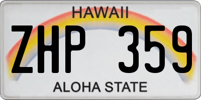 HI license plate ZHP359