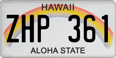 HI license plate ZHP361