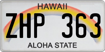 HI license plate ZHP363