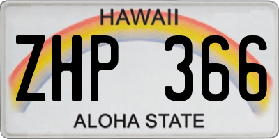 HI license plate ZHP366