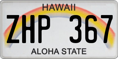 HI license plate ZHP367