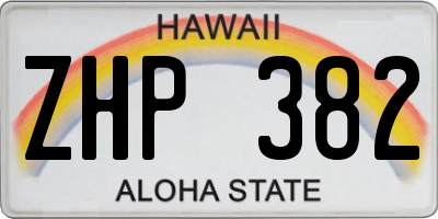 HI license plate ZHP382