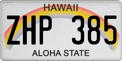 HI license plate ZHP385