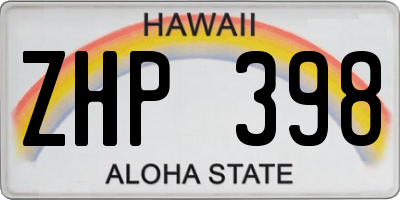 HI license plate ZHP398