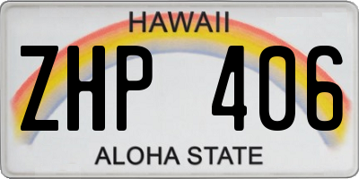HI license plate ZHP406