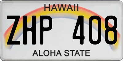 HI license plate ZHP408