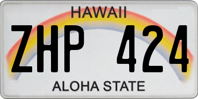 HI license plate ZHP424