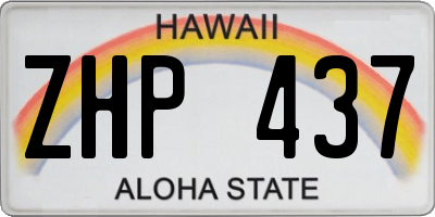 HI license plate ZHP437