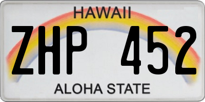 HI license plate ZHP452