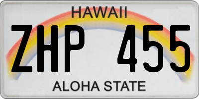 HI license plate ZHP455