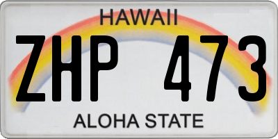 HI license plate ZHP473