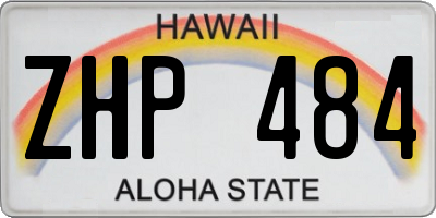 HI license plate ZHP484