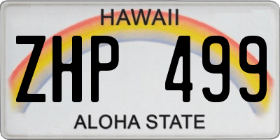HI license plate ZHP499