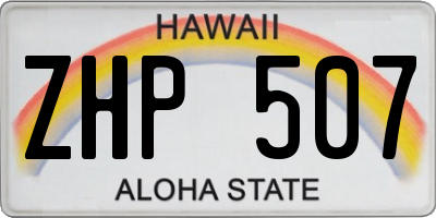 HI license plate ZHP507