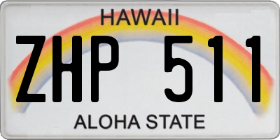 HI license plate ZHP511