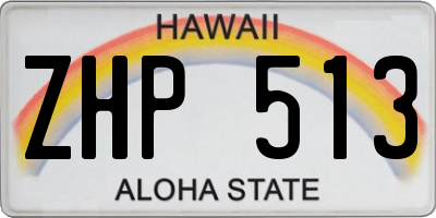 HI license plate ZHP513