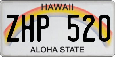 HI license plate ZHP520