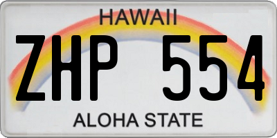 HI license plate ZHP554