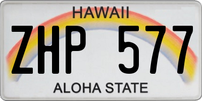 HI license plate ZHP577