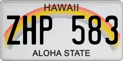 HI license plate ZHP583