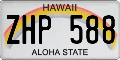 HI license plate ZHP588