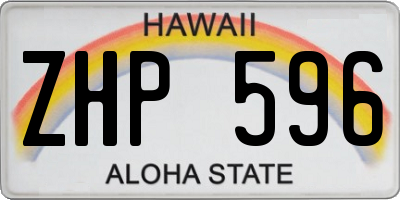HI license plate ZHP596