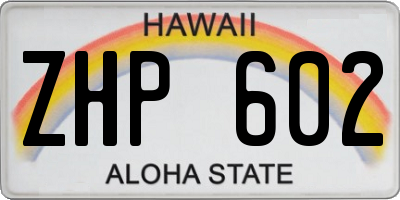 HI license plate ZHP602