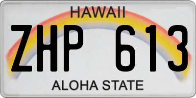 HI license plate ZHP613