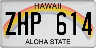 HI license plate ZHP614