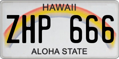 HI license plate ZHP666