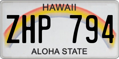 HI license plate ZHP794