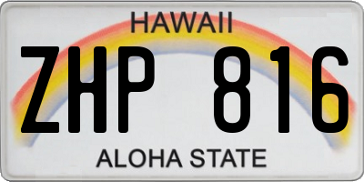 HI license plate ZHP816
