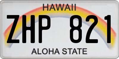 HI license plate ZHP821